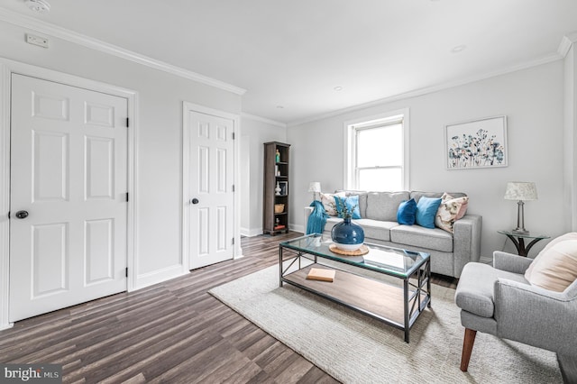 1225 Harper Ave, Woodlyn, PA 19094 - living area with wood finished floors, baseboards, and crown molding