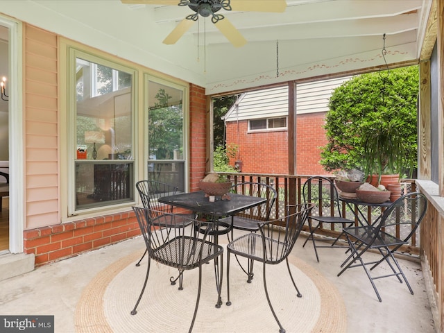 905 Peele Pl, Alexandria, VA 22304 - sunroom / solarium with a ceiling fan and outdoor dining space