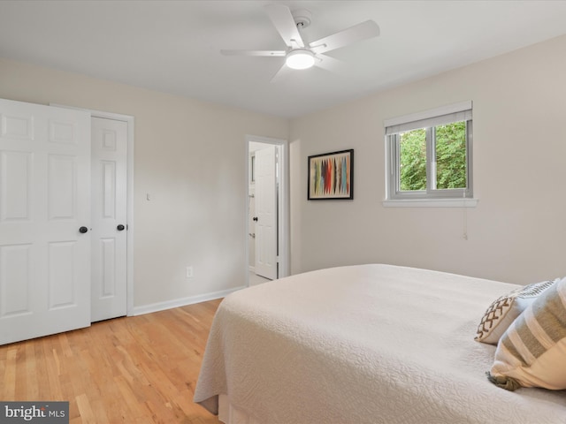 905 Peele Pl, Alexandria, VA 22304 - bedroom with light wood-type flooring, baseboards, and ceiling fan