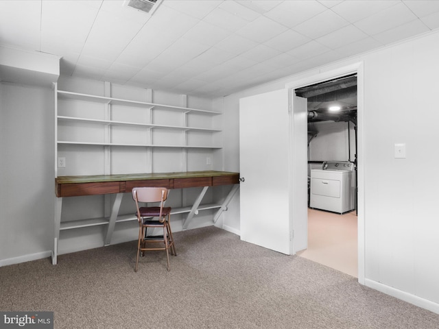 905 Peele Pl, Alexandria, VA 22304 - unfurnished office featuring washer / dryer, carpet floors, and baseboards