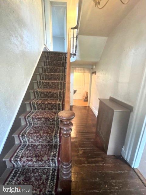 1512 River Rd, Upper Black Eddy, PA 18972 - stairway featuring wood-type flooring