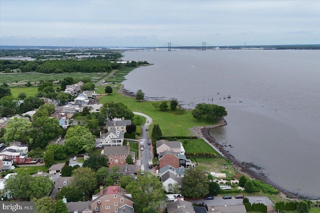 28 The Strand, New Castle, DE 19720 - aerial view of property and surrounding area featuring a large body of water and nearby suburban area