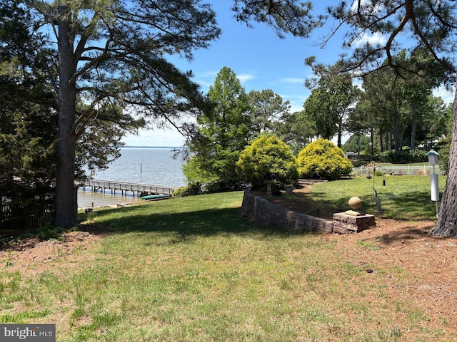 2515 Manion Dr, Williamsburg, VA 23185 - view of green lawn with a water view and a boat dock