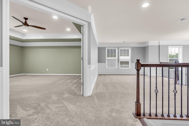 40578 Sculpin Ct, Aldie, VA 20105 - corridor with crown molding, carpet, and recessed lighting