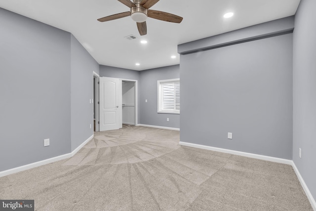 40578 Sculpin Ct, Aldie, VA 20105 - unfurnished bedroom with carpet, baseboards, recessed lighting, and a ceiling fan