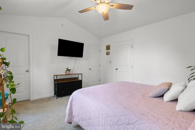 12 Parkview Dr, Carlisle, PA 17013 - carpeted bedroom with vaulted ceiling and a ceiling fan