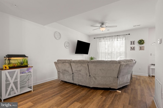 12 Parkview Dr, Carlisle, PA 17013 - living room featuring ceiling fan and wood finished floors
