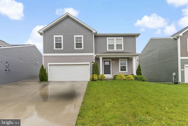 127 Stager Ave, Falling Waters, WV 25419 - view of front of house featuring driveway, an attached garage, and a front lawn
