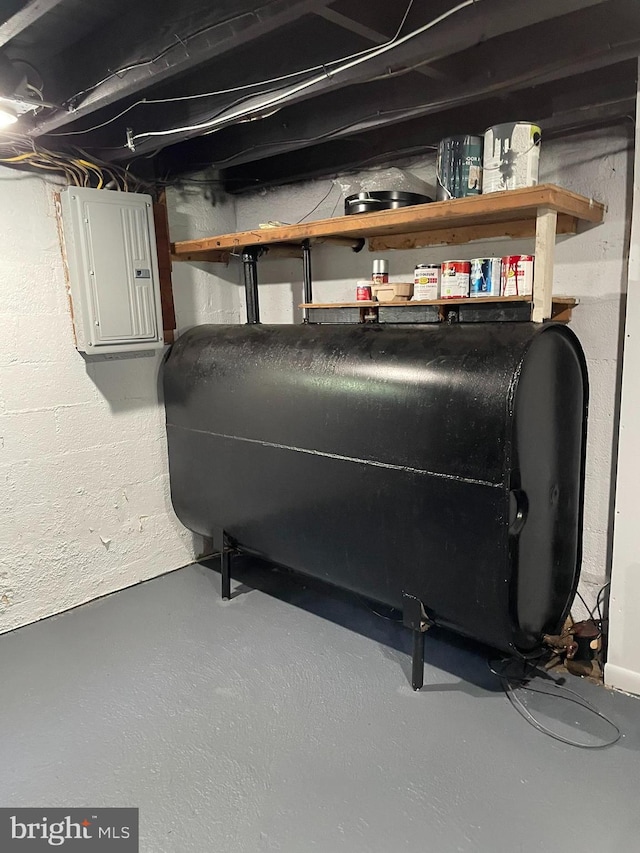 209 Hewitt Rd, Williamstown, NJ 08094 - unfinished basement with oil tank and electric panel