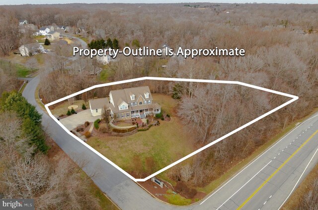 5 Cross Point Dr, Owings, MD 20736 - view of subject property featuring property boundaries highlighted and a heavily wooded area