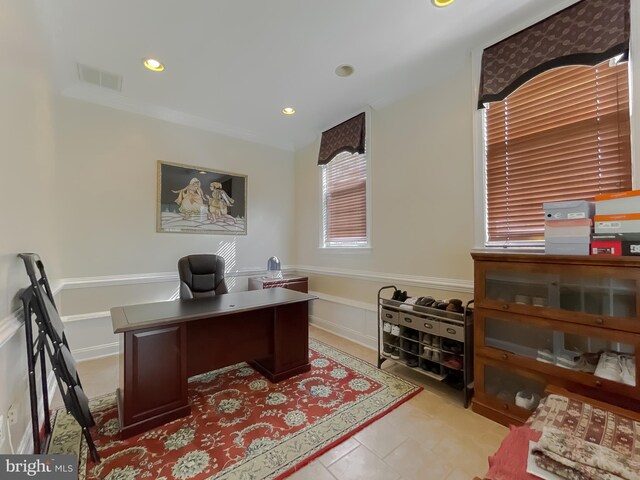 5 Cross Point Dr, Owings, MD 20736 - office area with recessed lighting and light tile patterned flooring