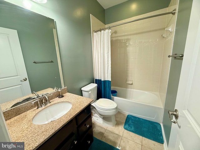 7423 Rigby Pl, Elkridge, MD 21075 - bathroom with vanity, toilet, shower / tub combo, and tile patterned floors
