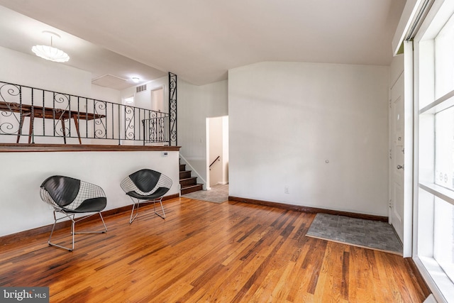 7129 Chandler Ave, Pennsauken, NJ 08110 - unfurnished room with wood finished floors, stairs, and baseboards