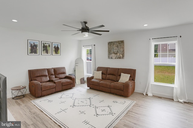 6300 Neha Dr Unit 32, Mechanicsburg, PA 17050 - living area featuring ceiling fan, wood finished floors, recessed lighting, and baseboards