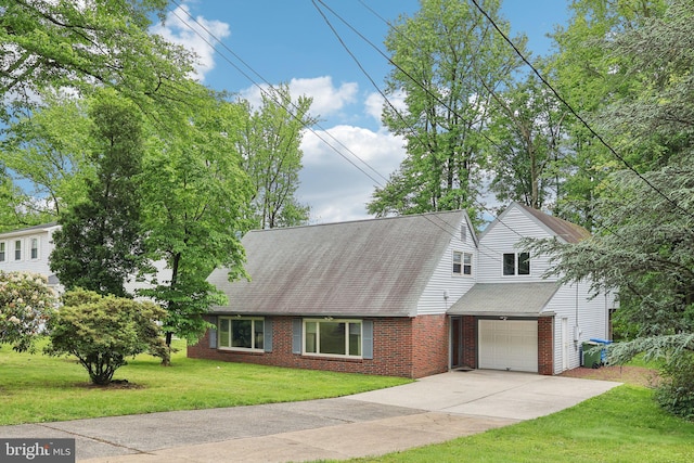 1927 Chapel Ave W, Cherry Hill, NJ 08002 - cape cod house featuring concrete driveway, brick siding, a front lawn, and a shingled roof