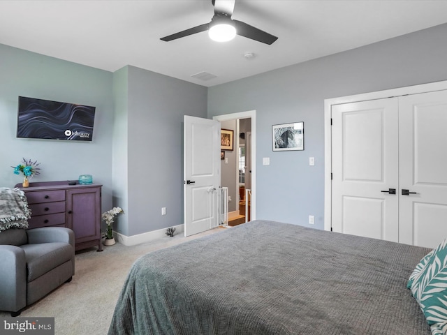 3447 Old Leetown Pike, Ranson, WV 25438 - carpeted bedroom featuring a closet, a ceiling fan, and baseboards