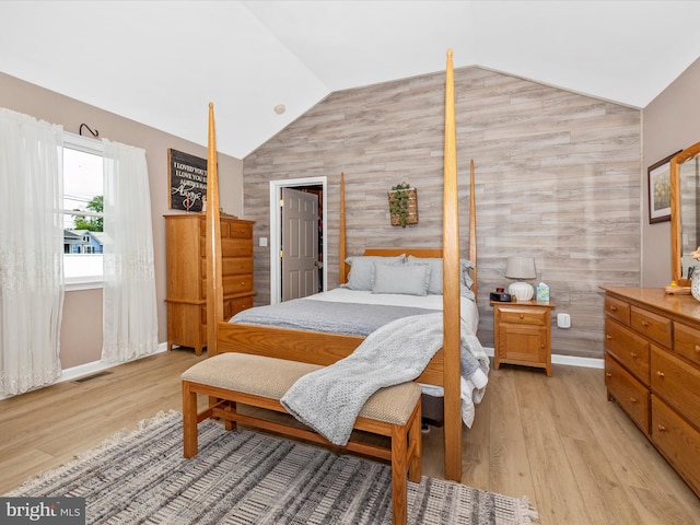 41 E Frederick St, Williamsport, MD 21795 - bedroom featuring vaulted ceiling, light wood-style flooring, and baseboards
