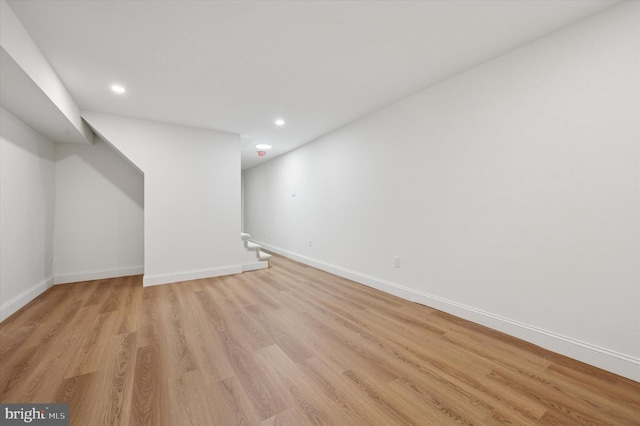 1740 N 61st St, Philadelphia, PA 19151 - finished below grade area featuring light wood-style flooring, baseboards, and recessed lighting