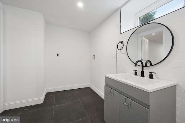 1740 N 61st St, Philadelphia, PA 19151 - bathroom with vanity, baseboards, and tile patterned floors