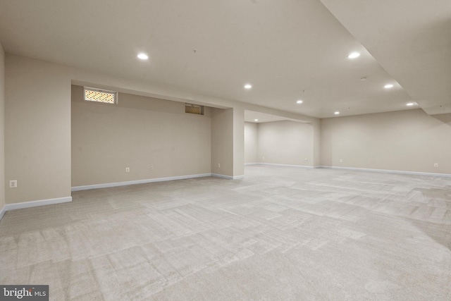 4403 Cedar Reach Ln, Bowie, MD 20720 - finished basement with light carpet and recessed lighting