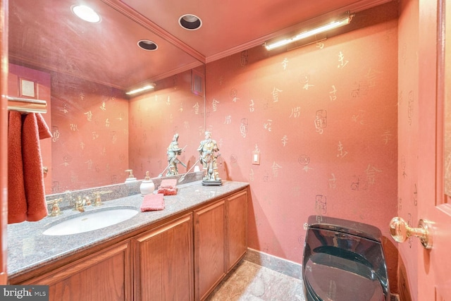 800 25th St NW Unit 801, Washington, DC 20037 - bathroom with vanity, recessed lighting, and baseboards