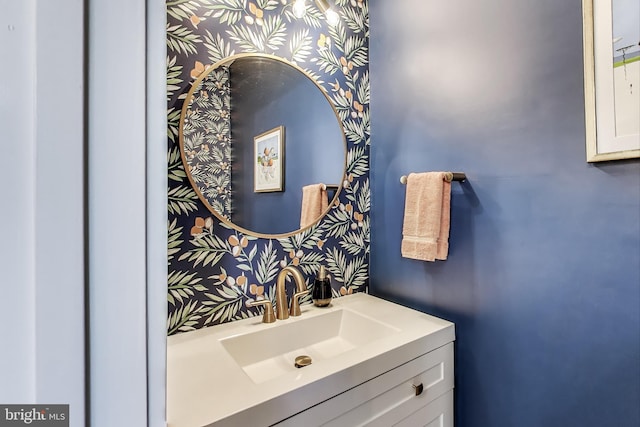 2509 River Terrace Rd, Hyattsville, MD 20782 - bathroom with vanity and wallpapered walls