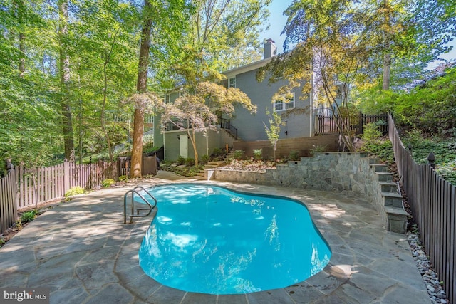 1426 Highwood Dr, Mclean, VA 22101 - view of pool with stairway, a patio, and a fenced backyard