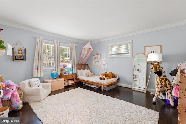 1426 Highwood Dr, Mclean, VA 22101 - bedroom featuring ornamental molding, dark wood-style flooring, and baseboards