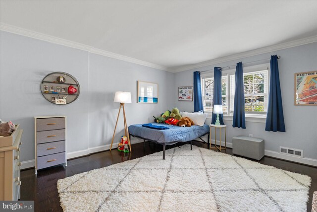 1426 Highwood Dr, Mclean, VA 22101 - bedroom with crown molding, baseboards, and dark wood-type flooring