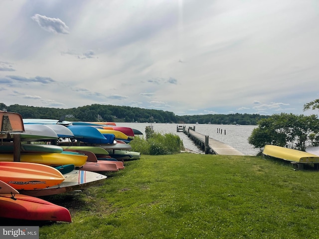 1534 Circle Dr, Annapolis, MD 21409 - view of green lawn with a water view and a dock