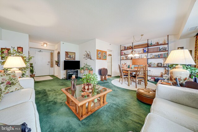 5501 Seminary Rd Unit 401S, Falls Church, VA 22041 - living room featuring carpet floors and a chandelier