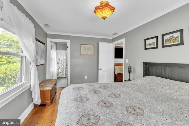 65 Hillcrest Ln, North East, MD 21901 - bedroom featuring light wood-type flooring, multiple windows, baseboards, and ornamental molding
