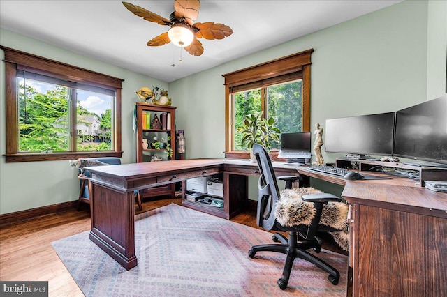 13 Quartz Mill Rd, Newark, DE 19711 - office featuring wood finished floors, baseboards, and a ceiling fan
