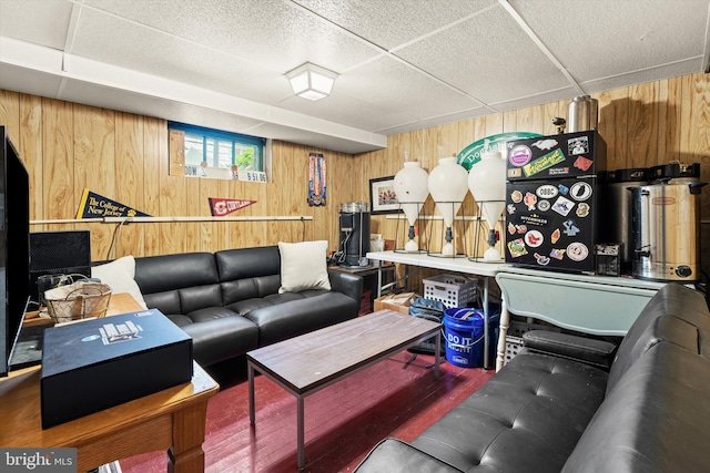 429 Greenway Ave, Ewing, NJ 08618 - living room featuring wooden walls and wood finished floors
