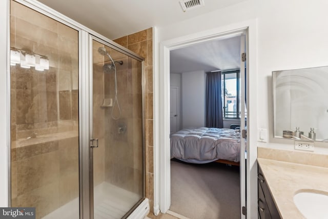 440 L St NW Unit 901, Washington, DC 20001 - bathroom with ensuite bath, vanity, and a shower stall