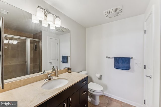 440 L St NW Unit 901, Washington, DC 20001 - full bath with vanity, toilet, a shower stall, tile patterned flooring, and baseboards