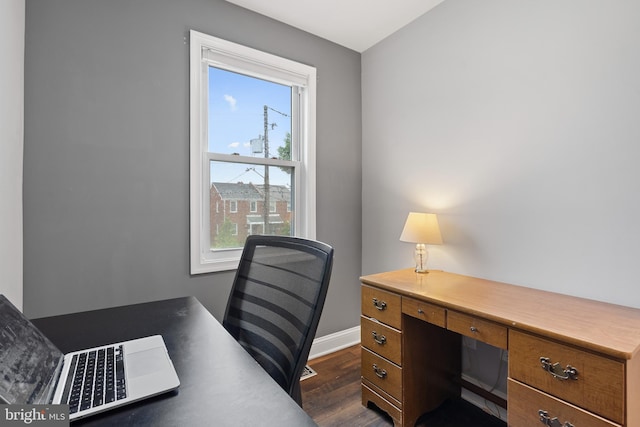 5054 8th St NE, Washington, DC 20017 - office featuring dark wood-type flooring and baseboards