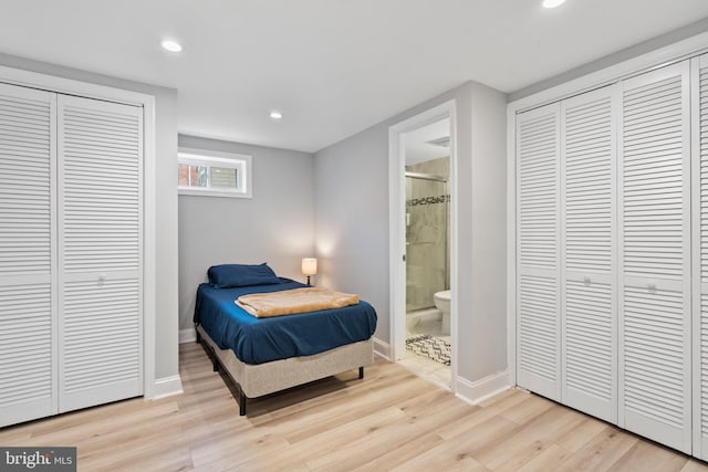 5054 8th St NE, Washington, DC 20017 - bedroom featuring wood finished floors, recessed lighting, baseboards, and ensuite bathroom