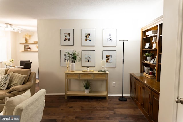 919 W Montgomery Ave Unit 1-5, Bryn Mawr, PA 19010 - living area featuring dark wood finished floors and baseboards