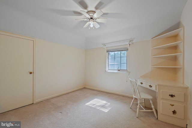 5811 Augusta Ln, Bethesda, MD 20816 - unfurnished office featuring light colored carpet, ceiling fan, and baseboards