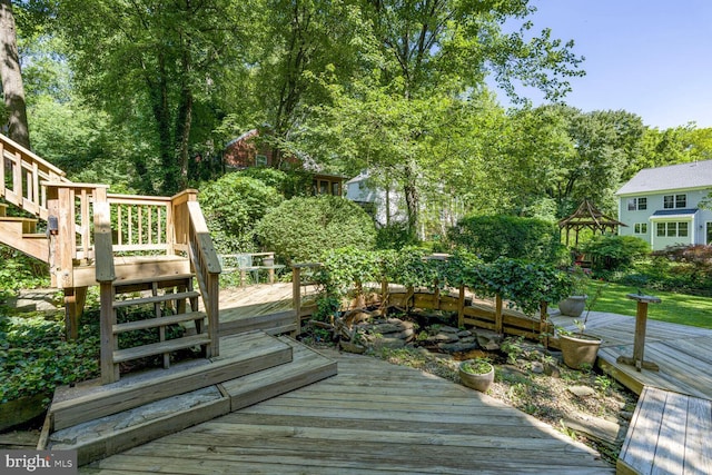 5811 Augusta Ln, Bethesda, MD 20816 - wooden deck with stairway