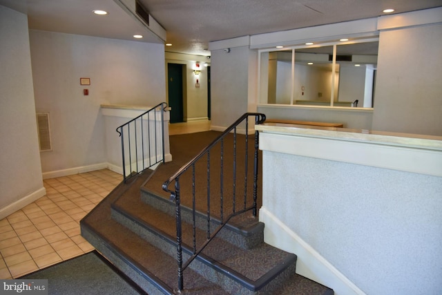 4360 Ivymount Ct Unit 32, Annandale, VA 22003 - staircase featuring recessed lighting, tile patterned flooring, and baseboards