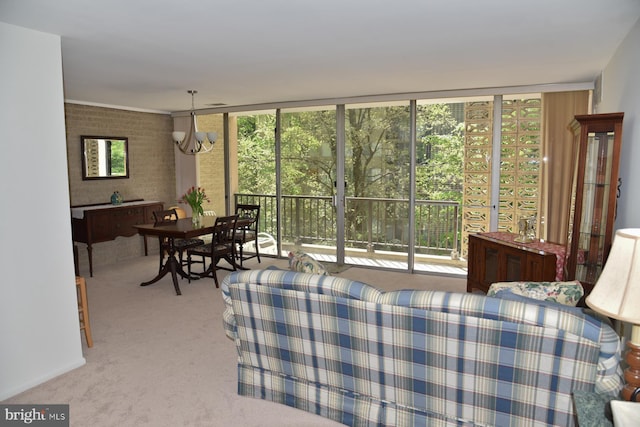 4360 Ivymount Ct Unit 32, Annandale, VA 22003 - living room featuring healthy amount of natural light, a wall of windows, and carpet flooring