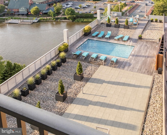 105 Christina Lndg Unit 708, Wilmington, DE 19801 - community pool featuring a water view and a patio area