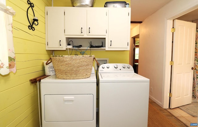 5254 Havenwood Ln, Schuyler, VA 22969 - laundry area with washing machine and dryer, cabinet space, and wooden walls