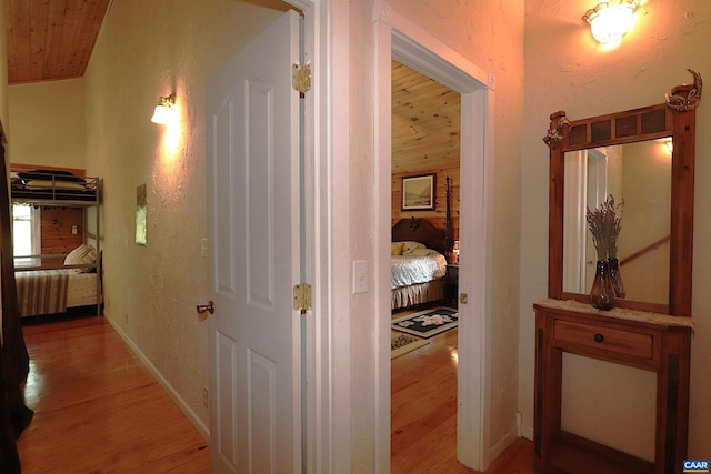 5254 Havenwood Ln, Schuyler, VA 22969 - corridor with light wood-style floors and wooden ceiling