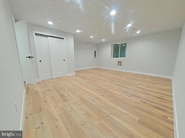 3143 W Montgomery Ave, Philadelphia, PA 19121 - below grade area featuring light wood finished floors, recessed lighting, and baseboards