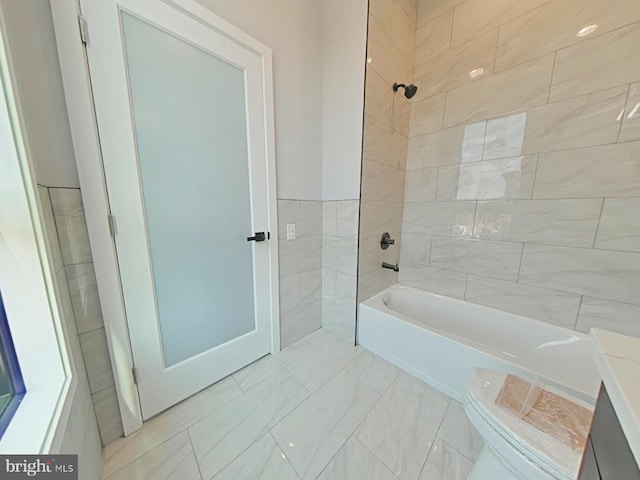 3143 W Montgomery Ave, Philadelphia, PA 19121 - full bath featuring shower / bath combination and marble finish flooring