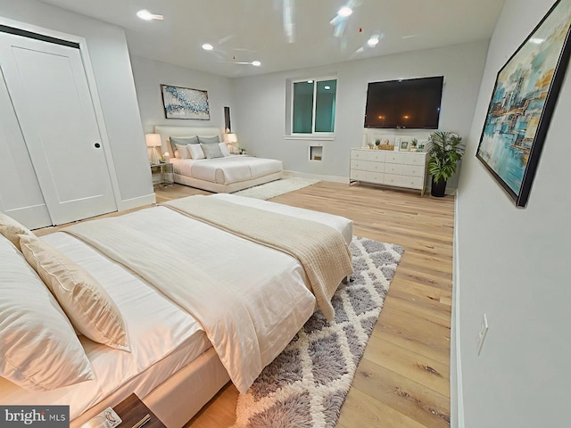 3143 W Montgomery Ave, Philadelphia, PA 19121 - bedroom featuring light wood finished floors, recessed lighting, and baseboards