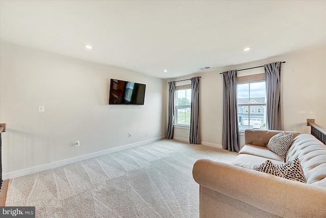 48 Winifred Dr, Hanover, PA 17331 - living room with baseboards, light colored carpet, and recessed lighting